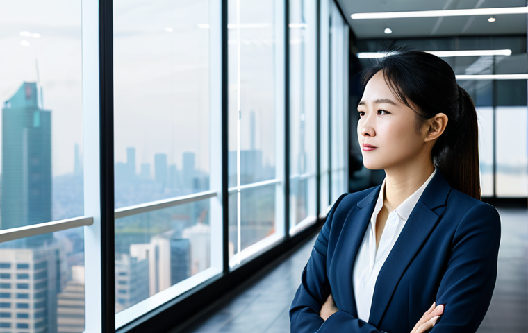 **Prompt 1: Digital Transformation & Customer Insights**
    A professional Vietnamese businesswoman in a modest business suit, fully clothed, appropriate attire, standing in a sleek, modern office. She is thoughtfully observing a transparent holographic display showcasing intricate data visualizations, including customer feedback sentiment analysis, growth charts, and trend lines. Her expression conveys deep understanding and strategic insight. The office background features soft, ambient lighting, minimalist design, and large windows revealing a dynamic city skyline. The overall atmosphere is one of innovation and analytical focus. Professional photography, high resolution, sharp focus, perfect anatomy, correct proportions, well-formed hands, natural pose, safe for work, appropriate content, professional.