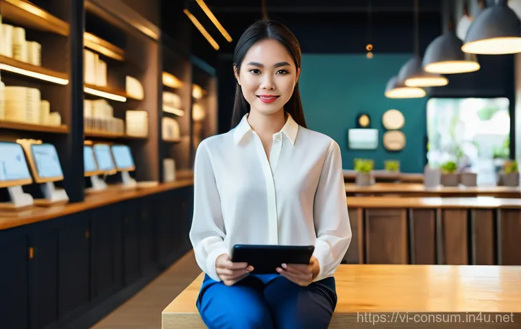 소비자 보호와 관련된 공공정책 사례 - **Prompt: Empowered Vietnamese Consumer Navigating Online Shopping with Confidence**
    A vibrant, ...