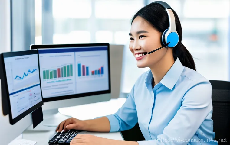 소비자 불만 처리 서비스 개선 방법 - **Prompt:** A modern, clean customer service center in Vietnam. A Vietnamese female customer, dresse...