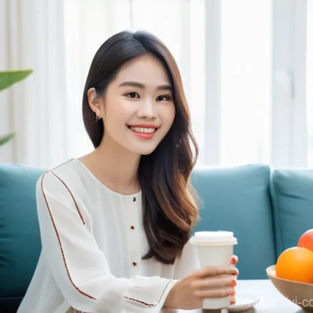 소비자 행동 데이터 분석 방법 - **Prompt:** A young Vietnamese woman, in her mid-20s, with a warm smile, comfortably seated in a mod...