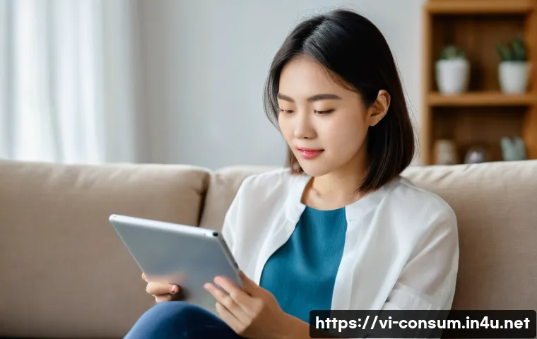 소비자 보호 관련 최신 이슈 - **Smart Online Shopping Research:** A young Vietnamese woman in her late 20s, dressed in a stylish y...