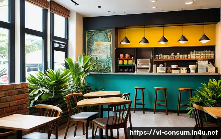 소비자중심 경영 인증 과정 소개 - **Prompt:** A bustling, modern Vietnamese coffee shop with a diverse group of customers, including y...