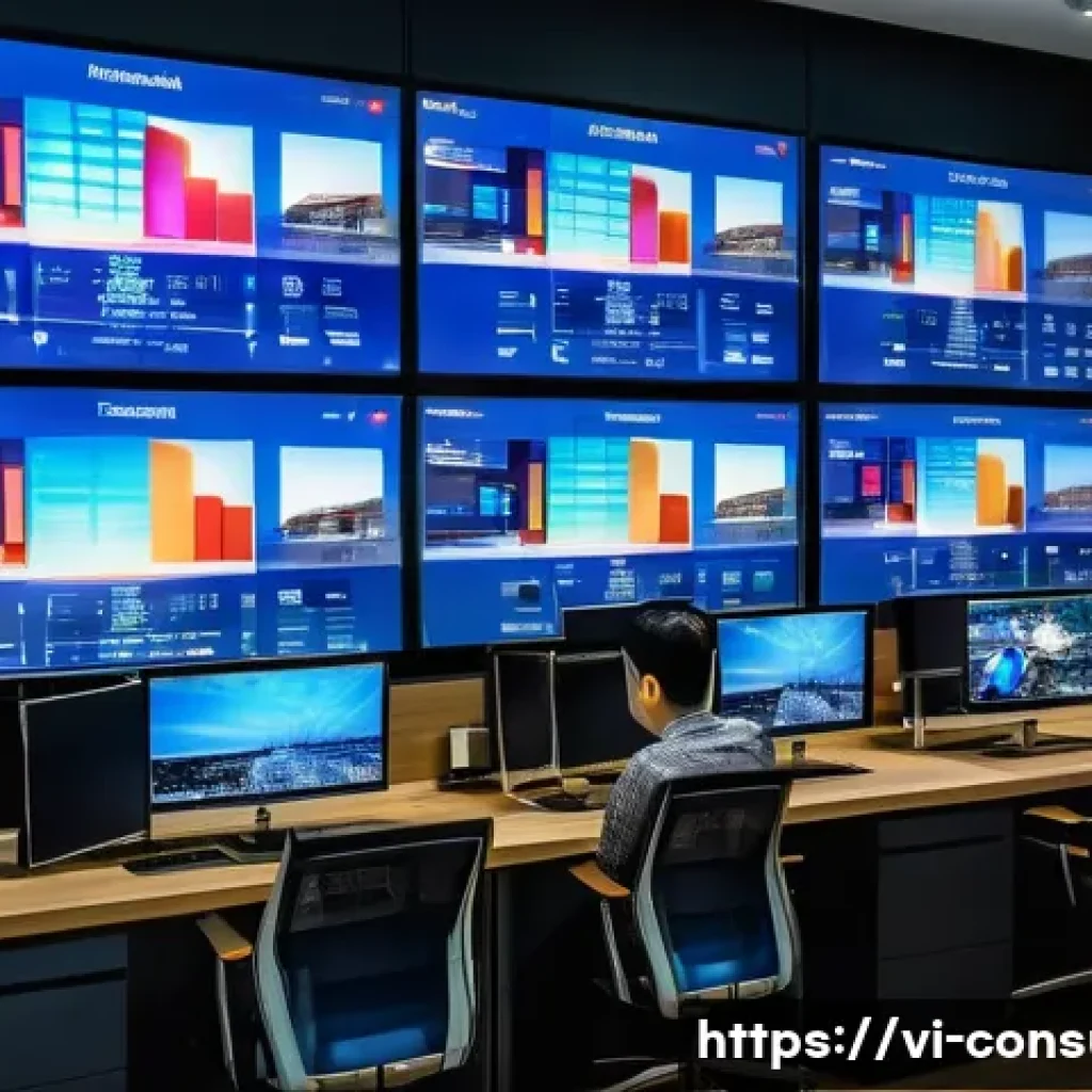 소비자 행동 데이터를 활용한 신제품 혁신 전략 연구와 분석 - A modern Vietnamese e-commerce office scene in Ho Chi Minh City at night, showing diverse young prof...