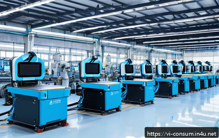 소비자전문기술사와 관련된 인기 산업 - A modern Vietnamese manufacturing factory interior showcasing advanced automation technology, featur...