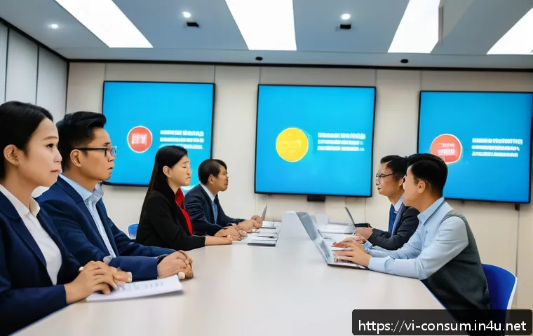 소비자 보호를 위한 협력 사례 - A modern Vietnamese consumer rights training seminar in a bright conference room, diverse adults att...