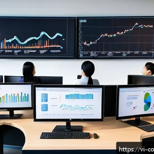 Home 32 소비자 행동 데이터를 활용한 신제품 혁신 사례 연구와 분석 - A modern Vietnamese business office setting where a diverse team of professionals is analyzing consu...