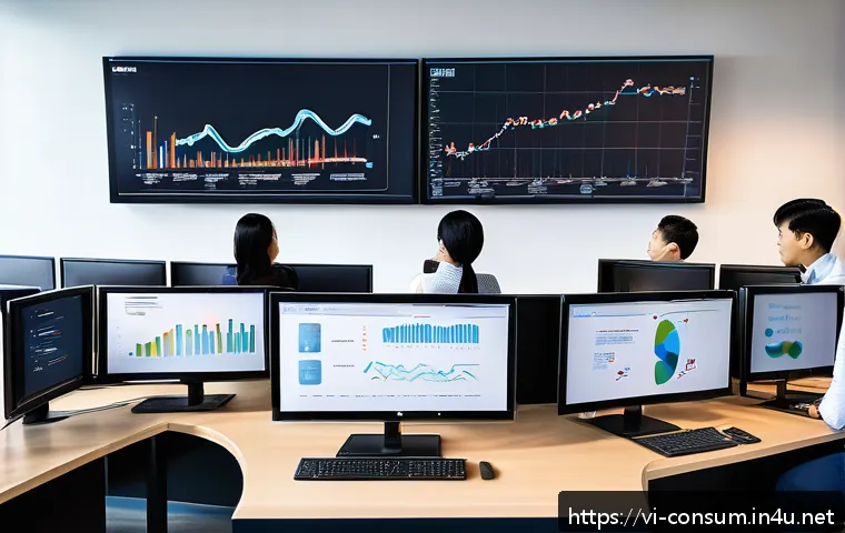 소비자 행동 데이터를 활용한 신제품 혁신 사례 연구와 분석 - A modern Vietnamese business office setting where a diverse team of professionals is analyzing consu...