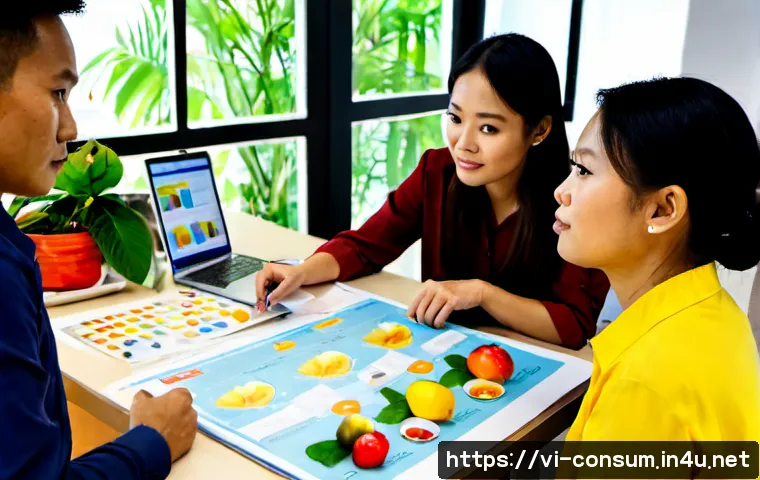 소비자중심 경영 사례와 성공적인 시장 전략 연구와 분석 - Photorealistic Vietnam consumer research workshop in a modern Ho Chi Minh City office, diverse Vietn...